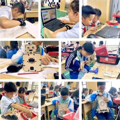 参赛选手认真制作作品